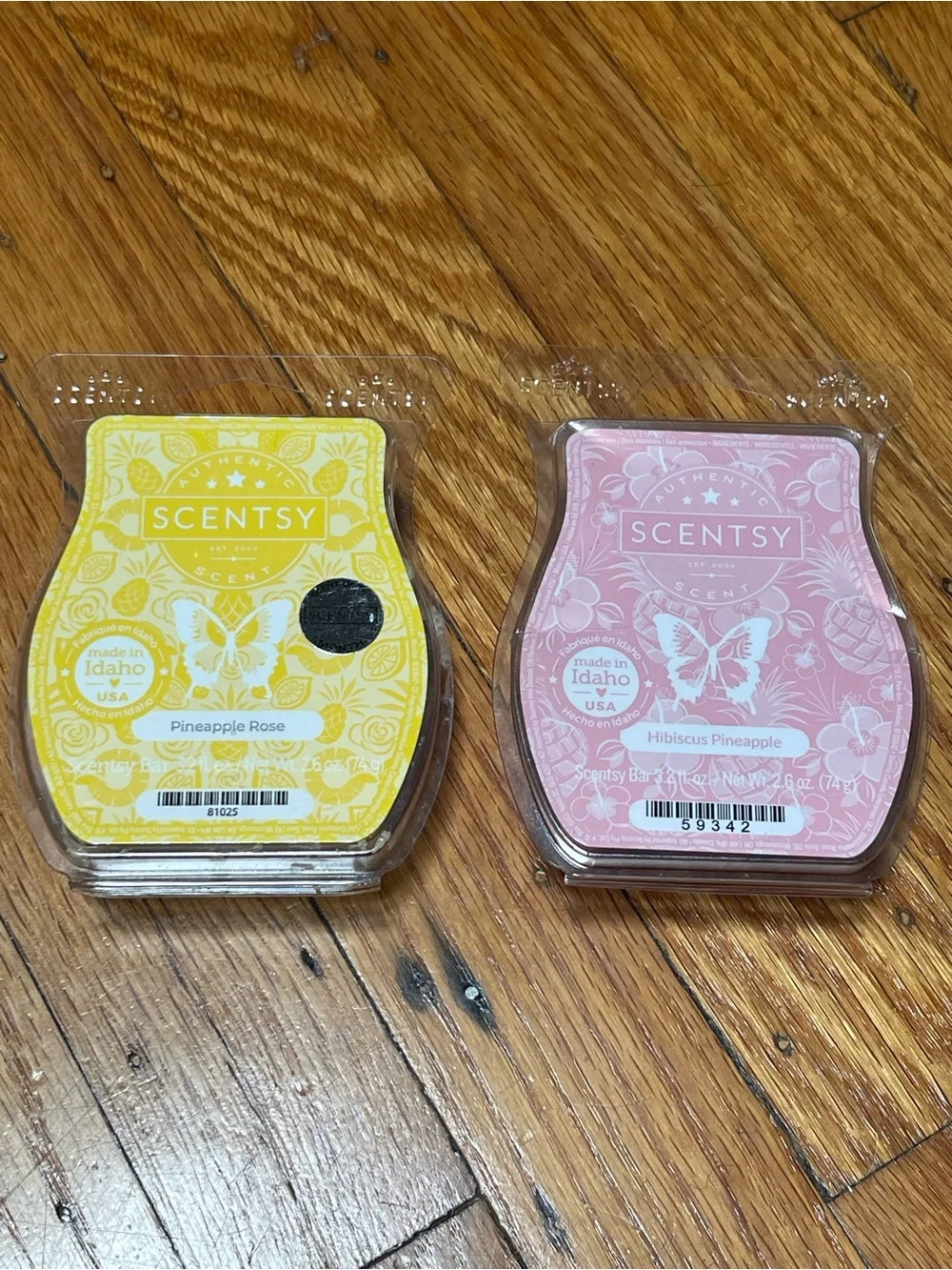 Scentsy Yellow Pineapple Rose & Pink Hibiscus Pineapple Wax Bars
